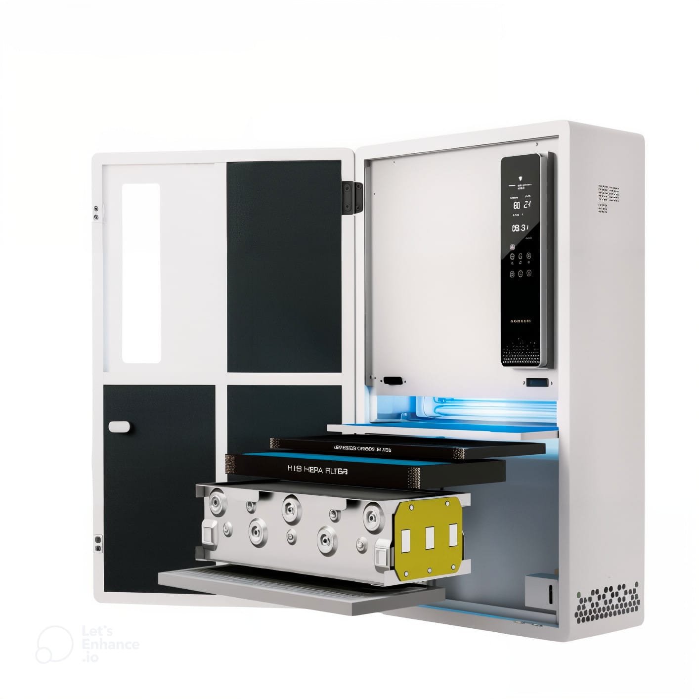 Isolation chamber showing steel, glass and insulated panels